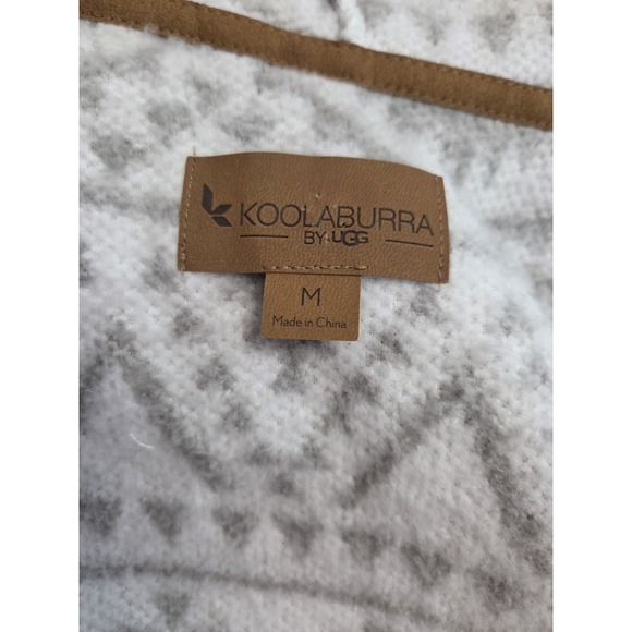 Koolaburra by UGG Cozy Sherpa Hooded Vest Dove Geo - Picture 7 of 8